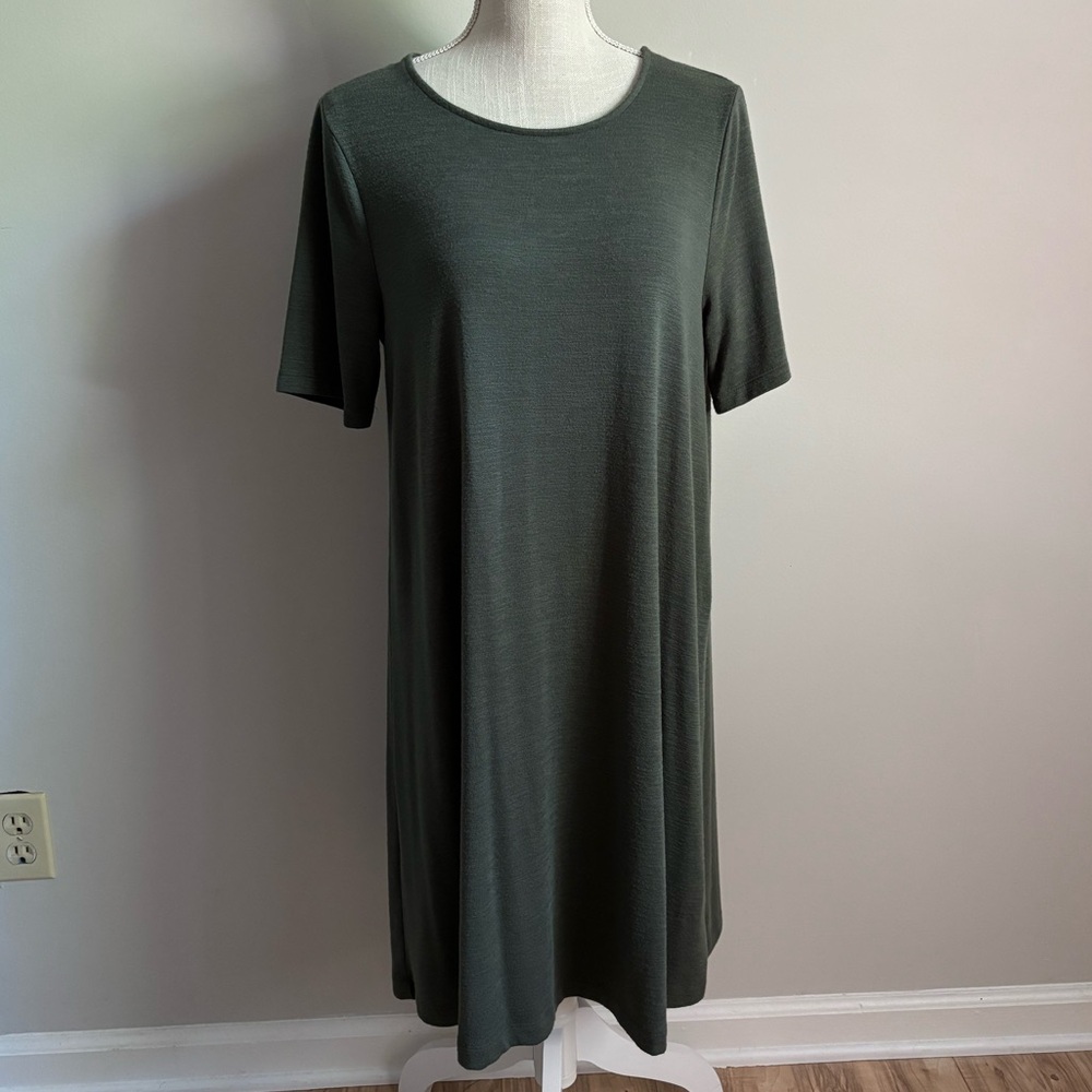 Short Sleeve Tee Shirt Dress Green